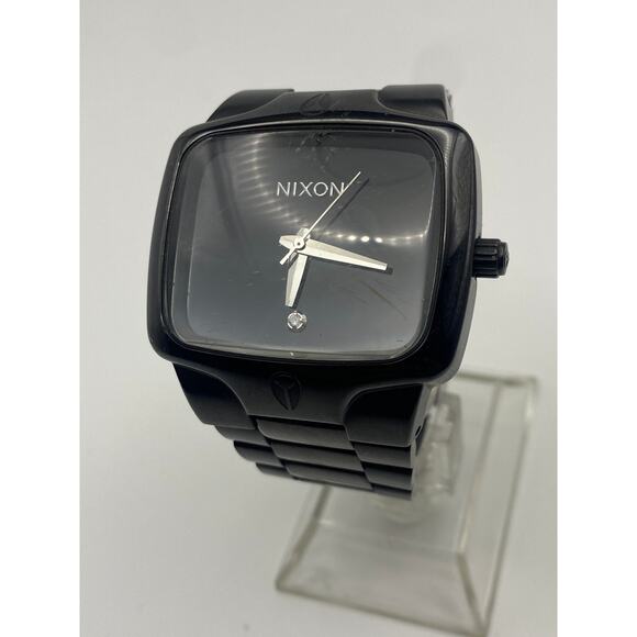 Nixon Black Tone “Yes It’s Real” The player Stainless Watch Working New Battery - Picture 2 of 8